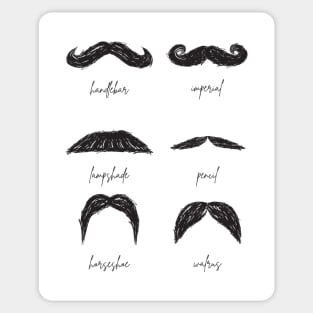 Moustache Types Grid Sticker